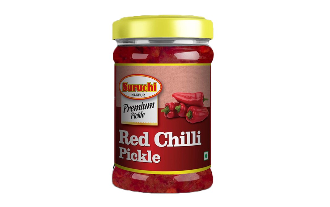 Suruchi Red Chilli Pickle   Plastic Jar  325 grams